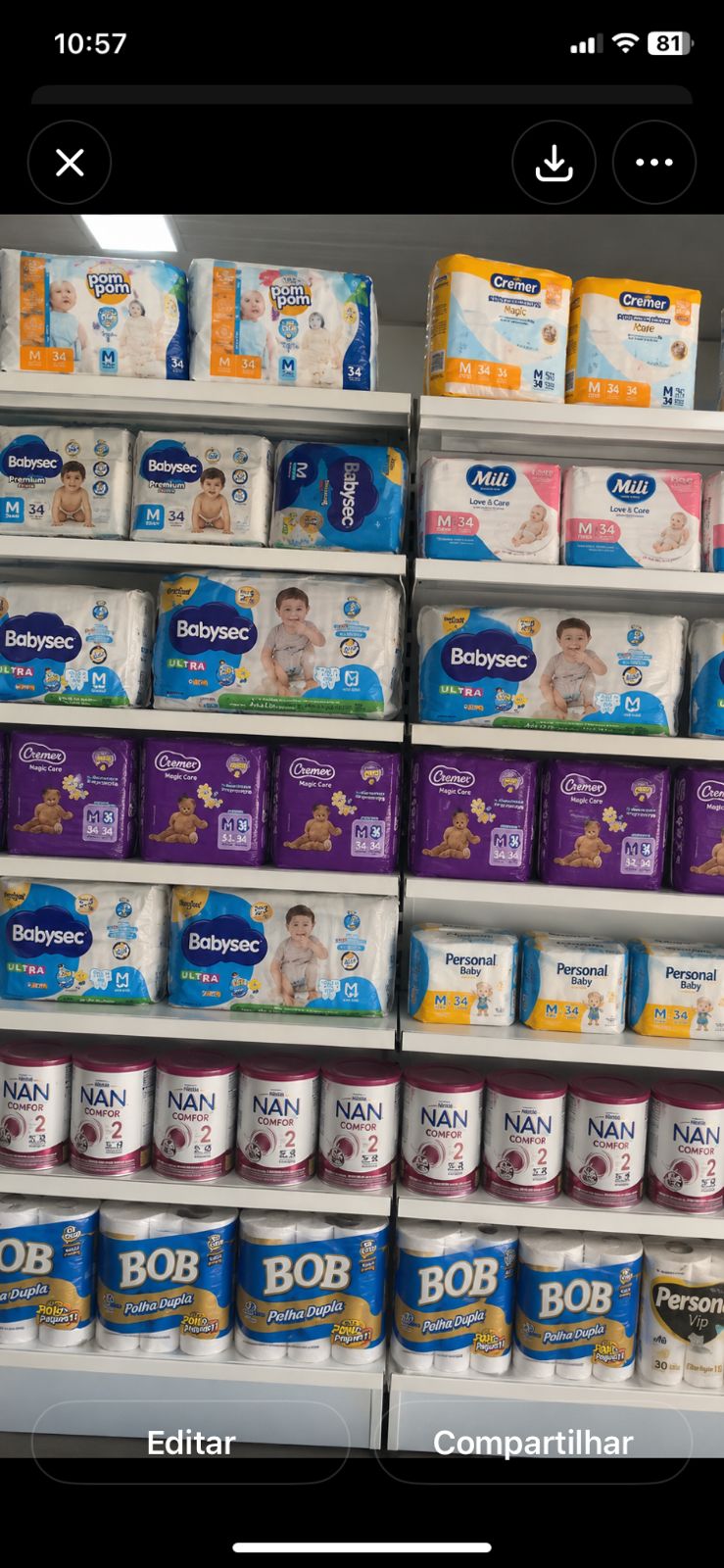 Fraldas e fórmula infantil